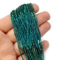Chryzokola cieniowana kula fasetowana ok. 1,7 mm [sznur 32cm]