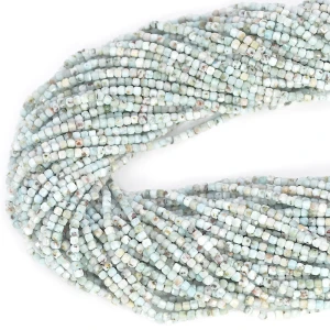Larimar jasny kostka fasetowana ok. 2,5x2,5mm
