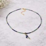 Naszyjnik krótki z turkusem i lapisem lazuli ok. 42cm