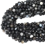 Agat pasiasty czarny kula fasetowana ok. 8mm 