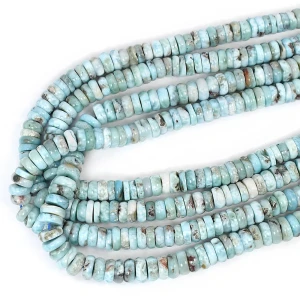 Larimar nieregularny dysk gładki ok. 9,5-10x3-4 mm