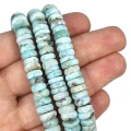 Larimar nieregularny dysk gładki ok. 9,5-10x3-4 mm