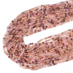Mix kwarce jasny róż kula fasetowana ok. 3,7mm