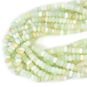 Opal jasno zielony oponka gładka ok. 8x5mm