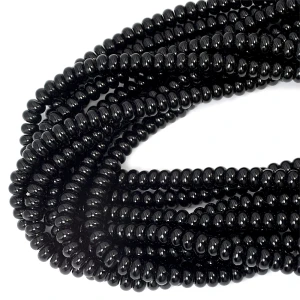 Obsydian czarny oponka gładka ok. 8x5mm