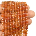 Agat karneol cieniowany kostka fasetowana ok. 5,5x5,5mm