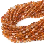 Agat karneol cieniowany kostka fasetowana ok. 5,5x5,5mm
