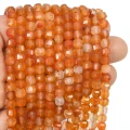 Agat karneol cieniowany 2 kostka fasetowana ok. 5,5x5,5mm