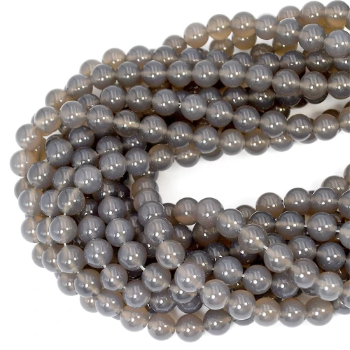 Agat szary kula gładka ok. 10mm