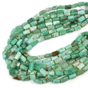 Chryzopraz walec nieregularny ok. 10-13x7-8mm