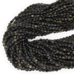 Obsydian złoty moneta fasetowana ok. 4mm