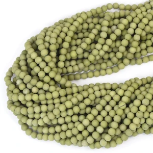 Jaspis matcha kula matowa ok. 4mm