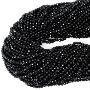 Turmalin czarny kula fasetowana ok. 3,8mm