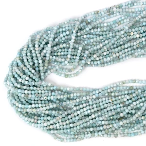 Larimar kula fasetowana ok. 2mm [sznur 39cm]