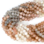 Mix kamień słoneczny, księżycowy kula gładka ok. 8mm