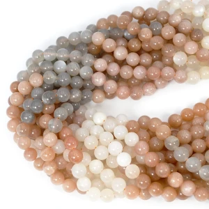 Mix kamień słoneczny, księżycowy kula gładka ok. 8mm