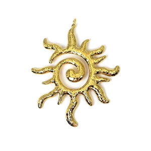 Zawieszka słońce ok. 60x50mm [zawieszka, stal, kolor złoty PVD]