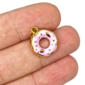 Zawieszka donut ok. 20x15mm [zawieszka emaliowana, stal, kolor złoty PVD]