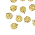 Zawieszka moneta z tłoczeniem ok. 12x10mm [zawieszka, stal, kolor złoty PVD]