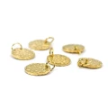 Zawieszka moneta z tłoczeniem ok. 12x10mm [zawieszka, stal, kolor złoty PVD]