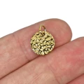 Zawieszka moneta z tłoczeniem ok. 12x10mm [zawieszka, stal, kolor złoty PVD]