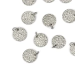 Zawieszka moneta z tłoczeniem ok. 12x10mm [zawieszka, stal]