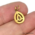 Zawieszka kropla z cyrkoniami ok. 15x10mm [zawieszka, stal, kolor złoty PVD]
