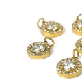 Zawieszka okrągła z cyrkoniami ok. 15x10mm [zawieszka, stal, kolor złoty PVD]