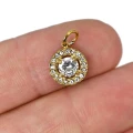 Zawieszka okrągła z cyrkoniami ok. 15x10mm [zawieszka, stal, kolor złoty PVD]
