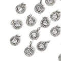Zawieszka okrągła z cyrkoniami ok. 15x10mm [zawieszka, stal]