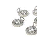 Zawieszka okrągła z cyrkoniami ok. 15x10mm [zawieszka, stal]