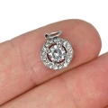 Zawieszka okrągła z cyrkoniami ok. 15x10mm [zawieszka, stal]