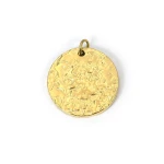 Zawieszka moneta z tłoczeniem, ok. 23x21mm [zawieszka, stal, kolor złoty PVD]