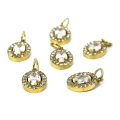 Zawieszka owalna z cyrkoniami ok. 15x8mm [zawieszka, stal, kolor złoty PVD]