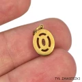 Zawieszka owalna z cyrkoniami ok. 15x8mm [zawieszka, stal, kolor złoty PVD]