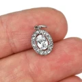 Zawieszka owalna z cyrkoniami ok. 15x8mm [zawieszka, stal]