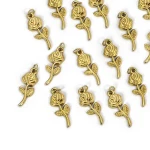 Zawieszka róża ok. 25x10mm [zawieszka, stal, kolor złoty PVD]