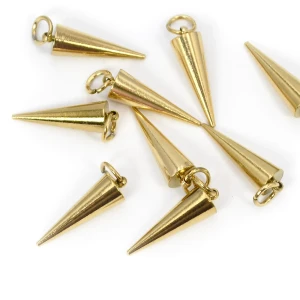 Zawieszka stożek ok. 22x5mm [zawieszka, stal, kolor złoty PVD]