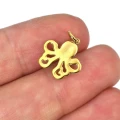 Ośmiornica ok. 17x12mm [zawieszka, stal, kolor złoty PVD]