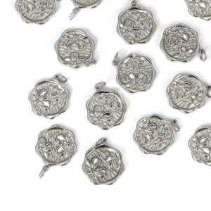 Zawieszka fakturowana ok. 20x16mm [zawieszka, stal]