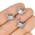Krab z cyrkonią ok. 18x10mm [zawieszka, stal]