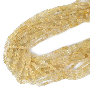 Kwarc Lemon kostka fasetowana ok. 4,5x4,5mm