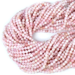 Opal różowy kula fasetowana ok. 3,3mm