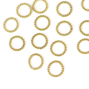 Kółko ozdobne skręcane ok. 7,5mm [stal szlachetna PVD, kolor złoty]