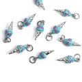 Lód rożek z niebiesko fioletową emalią ok. 19x6mm [zawieszka, stal]