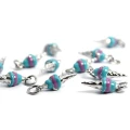 Lód rożek z niebiesko fioletową emalią ok. 19x6mm [zawieszka, stal]