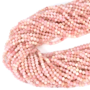 Opal różowy kula fasetowana ok. 3,5mm