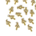 Grzybek z cyrkoniami ok. 19x10mm  [zawieszka, stal, kolor złoty PVD]