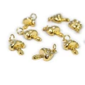 Grzybek z cyrkoniami ok. 19x10mm  [zawieszka, stal, kolor złoty PVD]