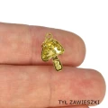 Grzybek z cyrkoniami ok. 19x10mm  [zawieszka, stal, kolor złoty PVD]